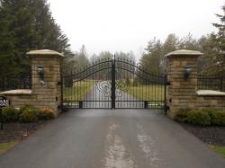 Stone Pillars and Cutom Gate in Aurora.