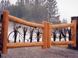 Wood and Iron Automatic Driveway Security Gate in Toronto.